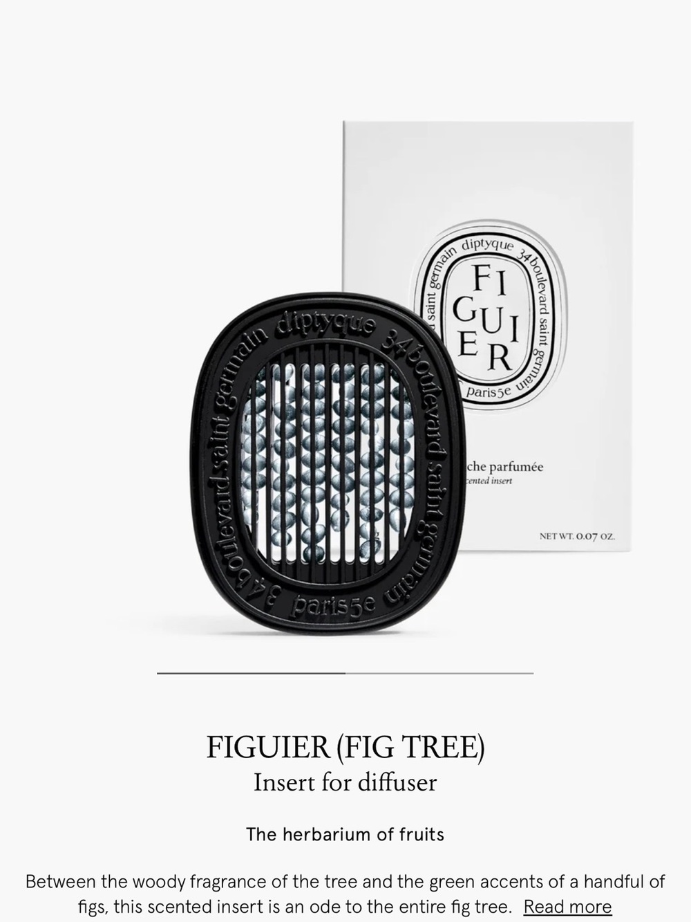 NEW Diptyque Figuier Fig Scented Insert Cartridge 2.1g Sealed